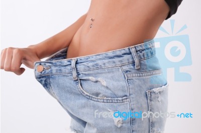 Weight Loss Woman Stock Photo