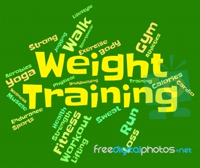Weight Training Means Fitness Center And Dumbbell Stock Image