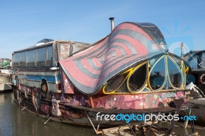 Weird Boat At Shoreham-by-sea Stock Photo