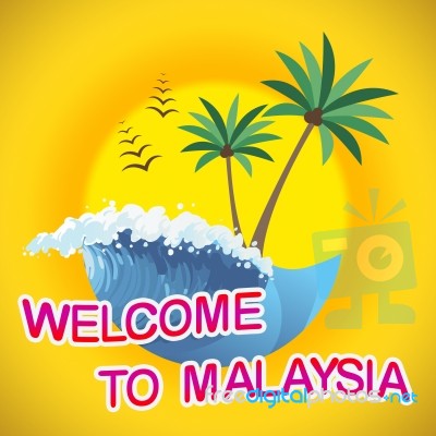 Welcome To Malaysia Getaway Summer Tropical Vacation Stock Image