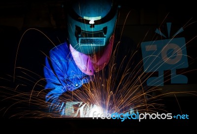 Welding Steel Structure Stock Photo