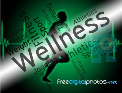 Wellness Words Means Preventive Medicine And Care Stock Image