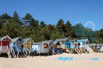 Wells Next The Sea, Norfolk/uk - June 3 : Some Brightly Coloured… Stock Photo