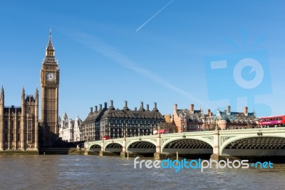 Westminster Bridge And Big Ben Stock Photo