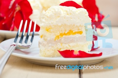 Whipped Cream Mango Cake Stock Photo Whipped Cream Mango Cake Stock Photo