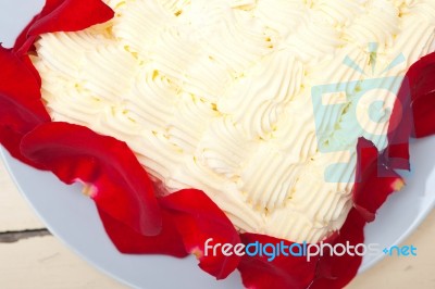 Whipped Cream Mango Cake Stock Photo