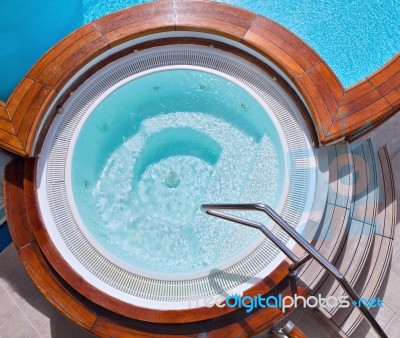 Whirlpool On The Deck Of A Cruise Ship Stock Photo