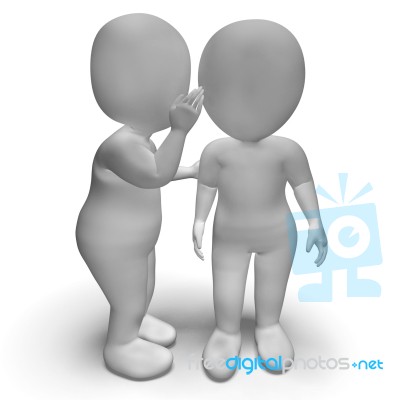 Whispering Gossip 3d Characters Have Secrets And Blab Stock Image