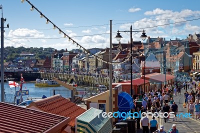 Whitby, North Yorkshire/uk - August 22 : View Of The Harbour Are… Stock Photo