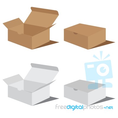 White And Brown Box Packaging. Packaging Design Stock Image