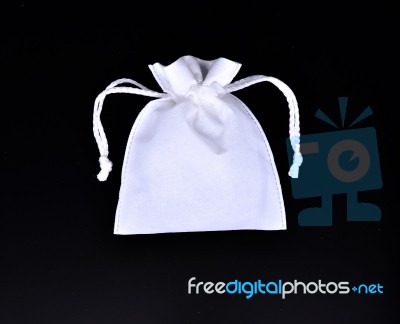 White Bags White Rope Fabric Stock Photo