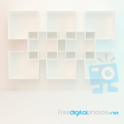 White Book Shelf Stock Image