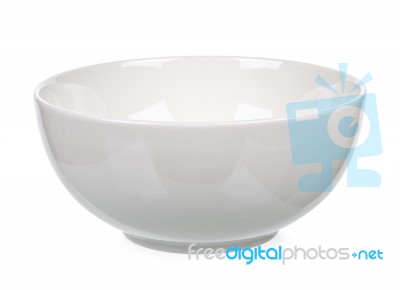 White Bowl Isolated On The White Background Stock Photo