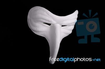 White Carnival Mask Stock Photo