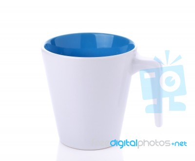 White Ceramic Glass On White Background Stock Photo