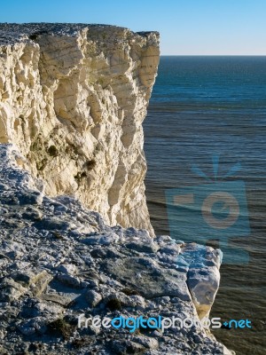 White Cliffs At Seaford Head Stock Photo