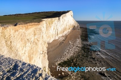 White Cliffs At Seaford Head Stock Photo