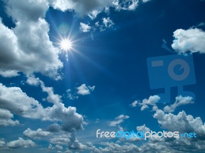 White Cloud And Blue Sky Stock Photo