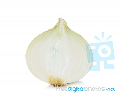 White Onion Isolated On The White Background Stock Photo