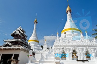 White Pagoda Architecture Of Northern Thailand Stock Photo White Pagoda Architecture Of Northern Thailand Stock Photo