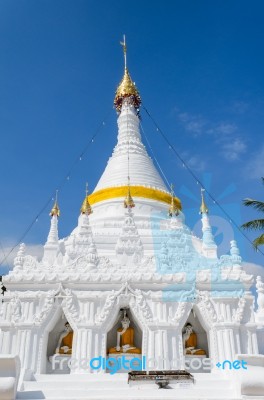 White Pagoda Architecture Of Northern Thailand Stock Photo