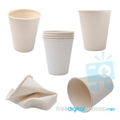 White Paper Cup Close Up Stock Photo