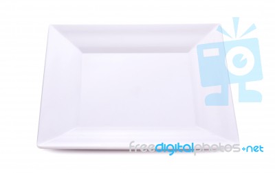 White Plate On White Background Stock Photo