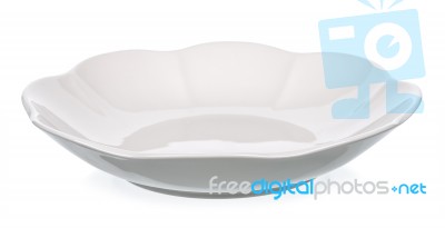White Plated Isolated On The White Background Stock Photo White Plated Isolated On The White Background Stock Photo