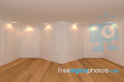 White Room with gallery Stock Image