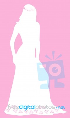 White silhouette bride standing Stock Image