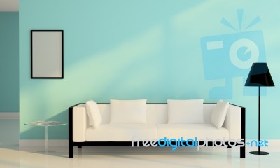 White Sofa Chair Decoration In Living Room Modern Design Stock Image