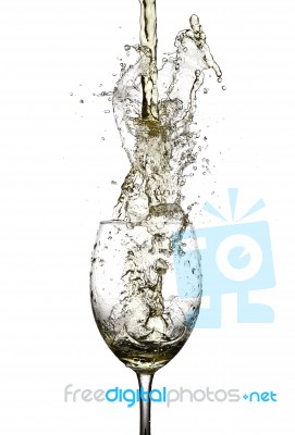 White Wine Splash Stock Photo
