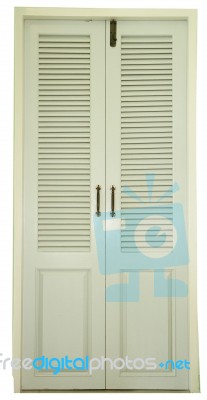 White Wooden Door Stock Photo