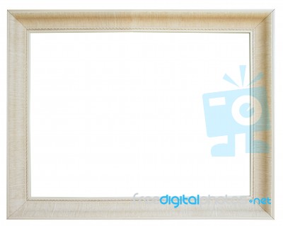 White Wooden Frame Isolated On White Background Stock Photo