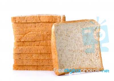 Whole Wheat Bread Isolated On The White Background Stock Photo