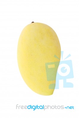 Whole Yellow Mango Fruit On White Background Stock Photo