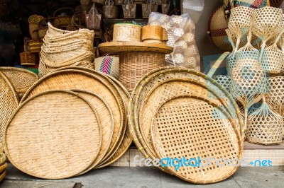 Wicker Baskets Stock Photo