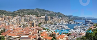 Wide Panorama Of Monaco Monte Carlo Stock Photo