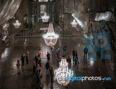 Wieliczka Salt Mine Near Krakow Stock Photo