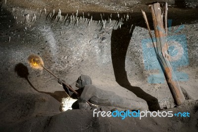 Wieliczka Salt Mine Near Krakow Stock Photo