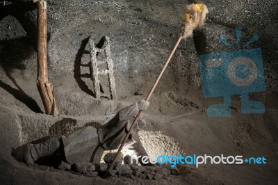 Wieliczka Salt Mine Near Krakow Stock Photo