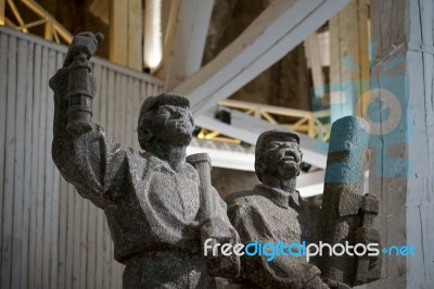 Wieliczka Salt Mine Near Krakow Stock Photo