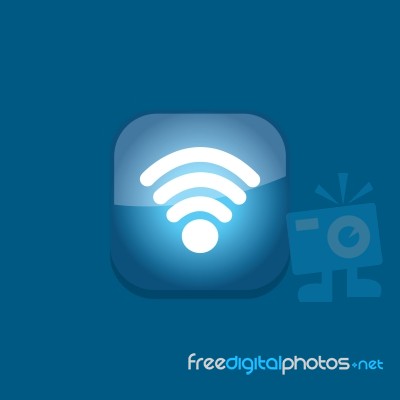 Wifi Button Icon Flat   Illustration  Stock Image