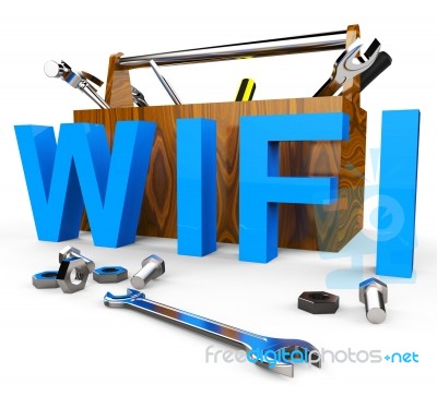 Wifi Tools Shows World Wide Web And Access Stock Image
