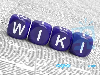 Wiki Dice Show Learning Knowledge And Encyclopaedia Stock Image