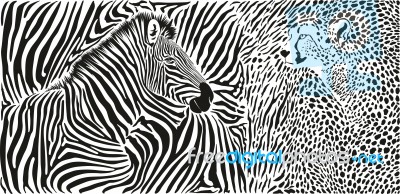 Wild Animals Background - Pattern With Zebra And Cheetah Motif Stock Image