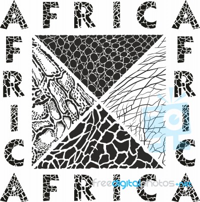 Wild Animals Pattern Background And Text Africa Stock Image