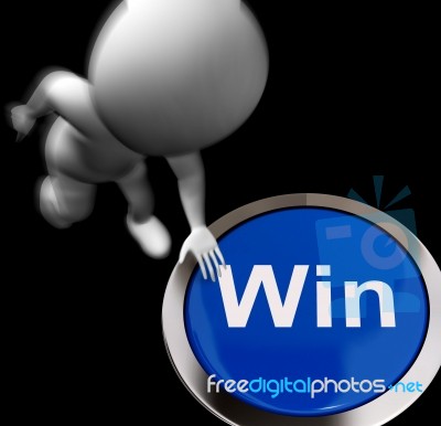 Win Pressed Shows Victory Or First Place Stock Image