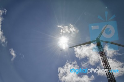 Wind Turbine In Action Stock Photo