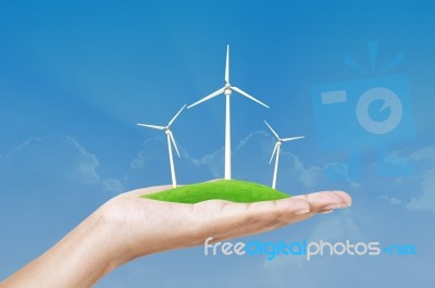 Wind Turbine In Hand Stock Image